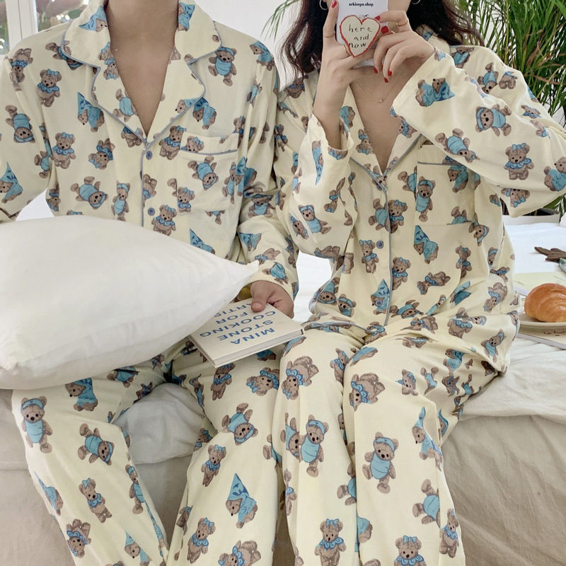 허니나이트 블리스 리틀 베어 커플잠옷 극세사 잠옷