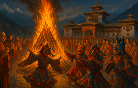 자연과 영혼이 만나는 날 부탄의 림포체 불꽃 축제 (불교의례,정화의식,전통복식)