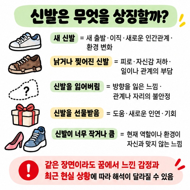 새 신발 낡은 신발 신발을 잃는 꿈 선물받는 꿈과 각각의 전통적 상징을 비교하는 카드