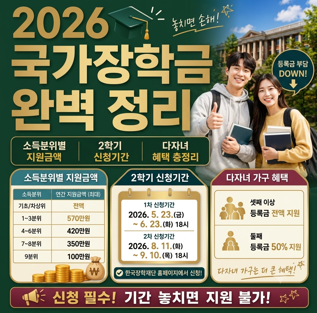 2026년 2학기 국가근로장학금 2차 신청하러 가기