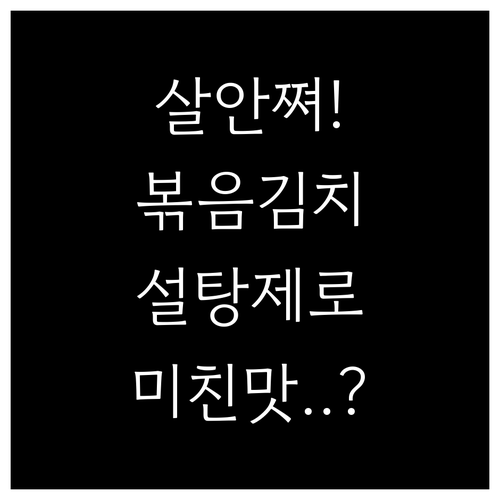 다이어트용 볶음김치 양념법 설탕 대신..