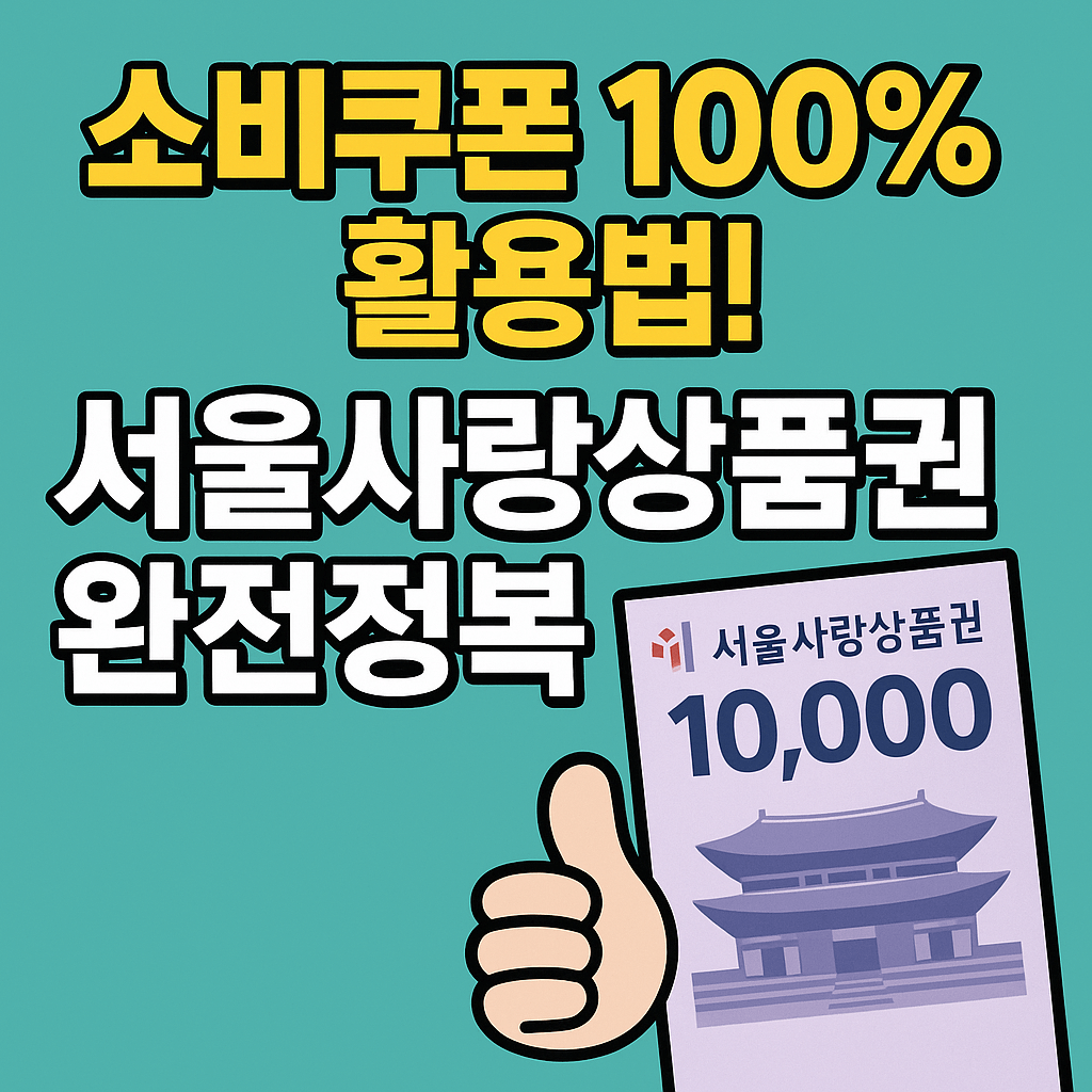 서울사랑상품권 소비쿠폰 사용법 총정리 2025
