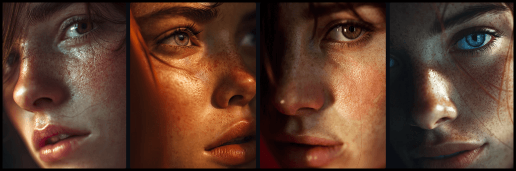 Hyperrealistic 스타일로 극도로 세밀하게 표현한 인물 사진 예시_Midjourney