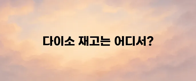 다이소 재고조회 사이트 바로가기