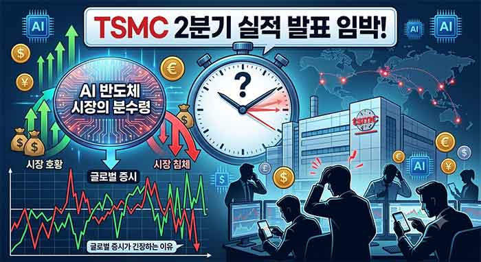 TSMC 2분기 실적을 표현한 이미지 입니다.