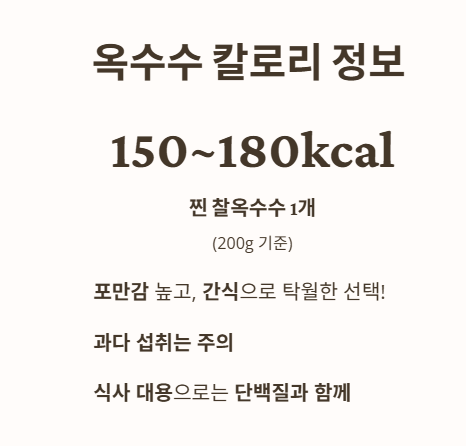 옥수수 칼로리 정보