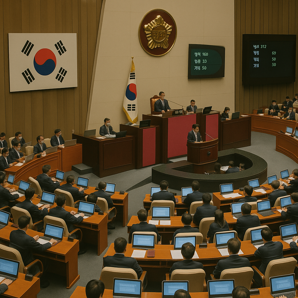 국회에서 표결하는 이미지