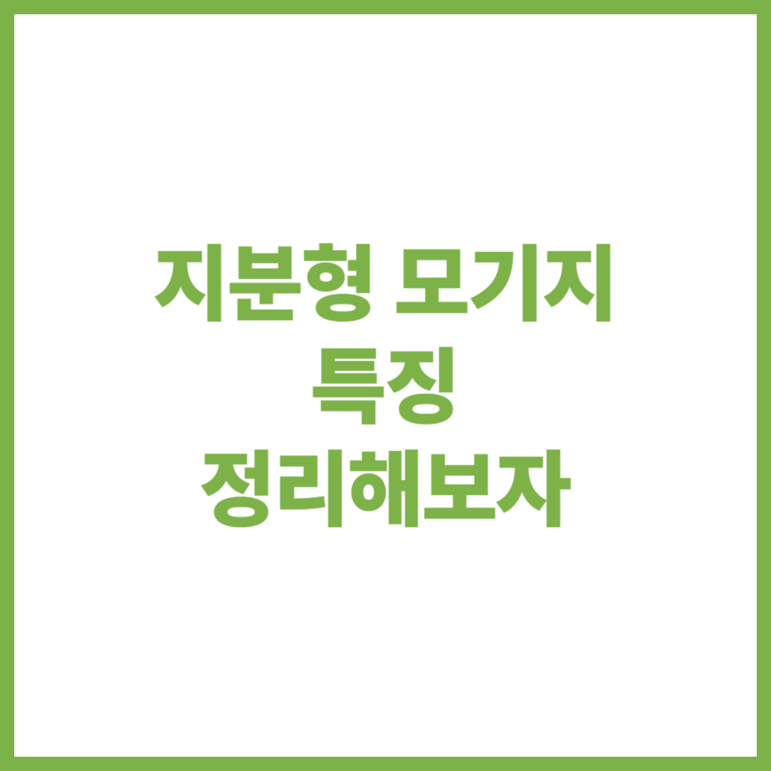 지분형 모기지 정리