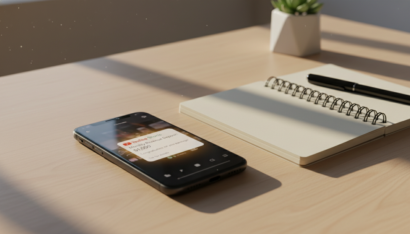 유튜브 숏츠 자동화 부업으로 월 100만원 수익이 입금된 스마트폰 알림 화면