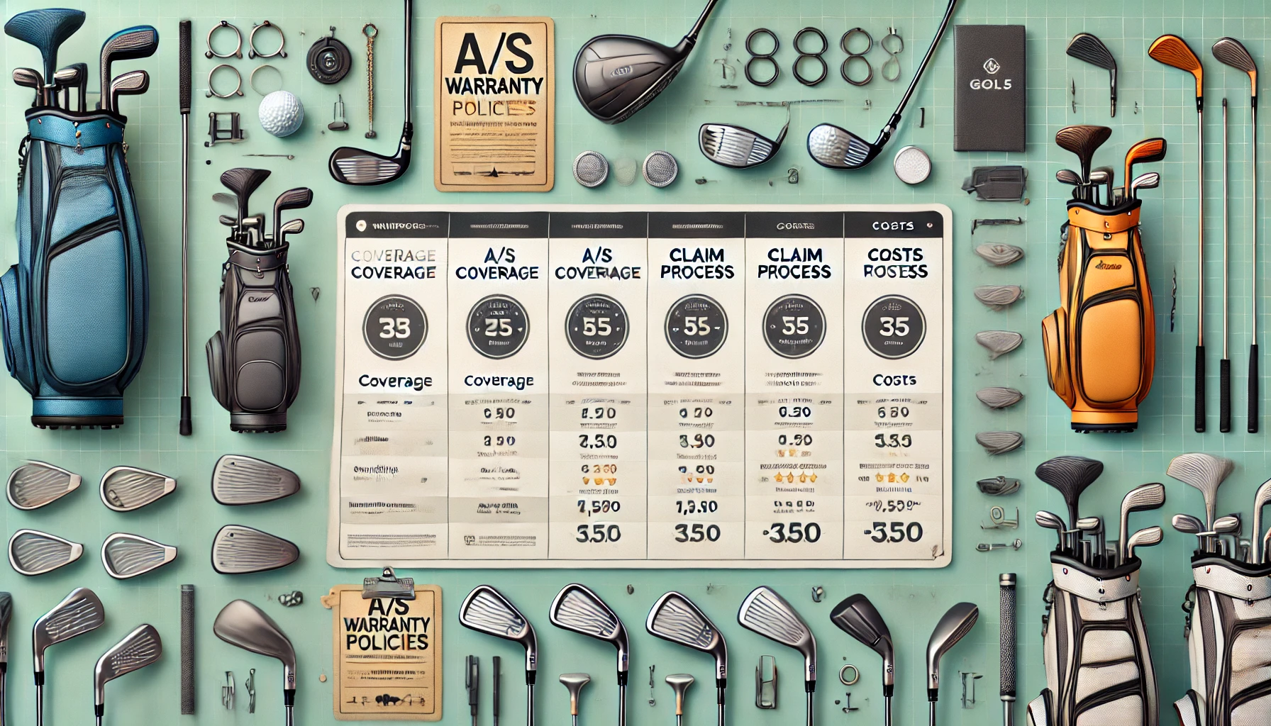 골프 장비 브랜드별 A/S 정책, 신청방법, 비용 비교 관련 이미지