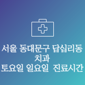 서울 동대문구 답십리동 치과 주말 토요일 일요일 문여는 병원 진료시간