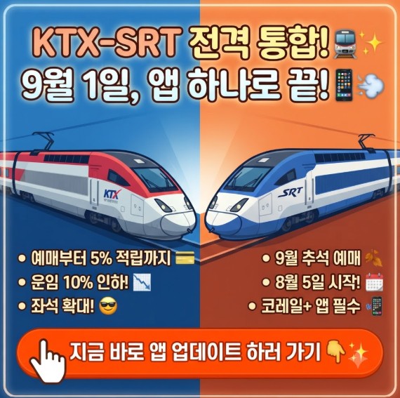 KTX&middot;SRT 통합 '코레일+'