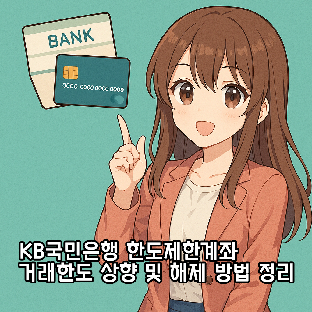KB국민은행 한도제한계좌 거래한도 상향 및 해제 방법 정리