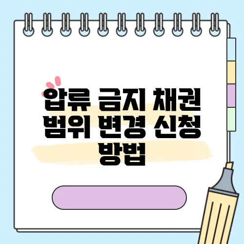 압류 금지 채권 범위 변경 신청 방법