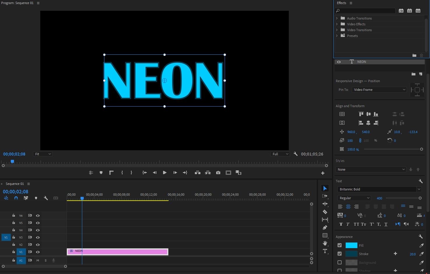 NEON 텍스트 라인색상 넣은 사진