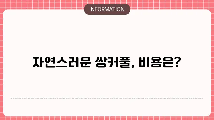 쌍커풀 수술 비용: 자연스러운 결과를 원한다면