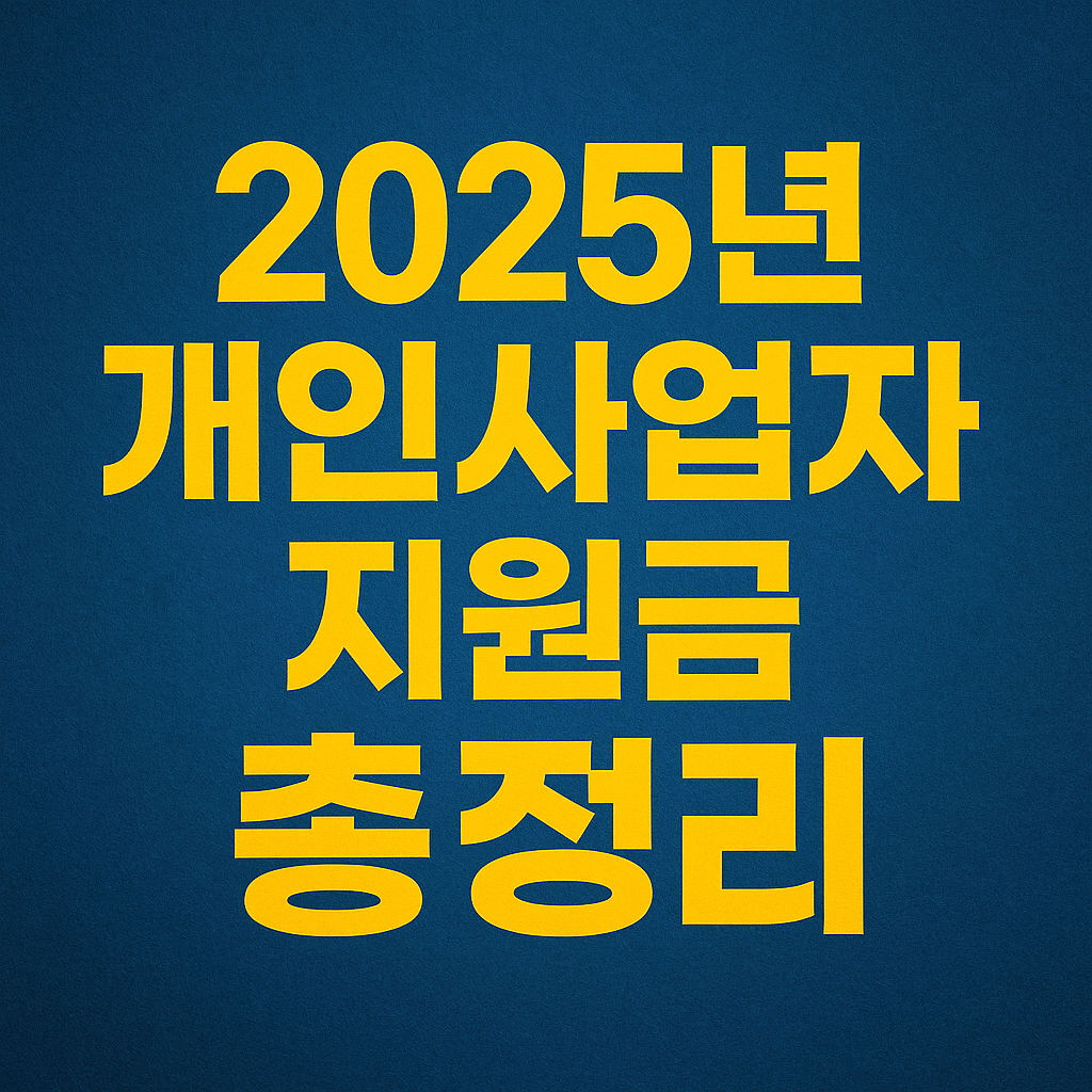 2025년 개인 사업자 정부 지원금 총정리
