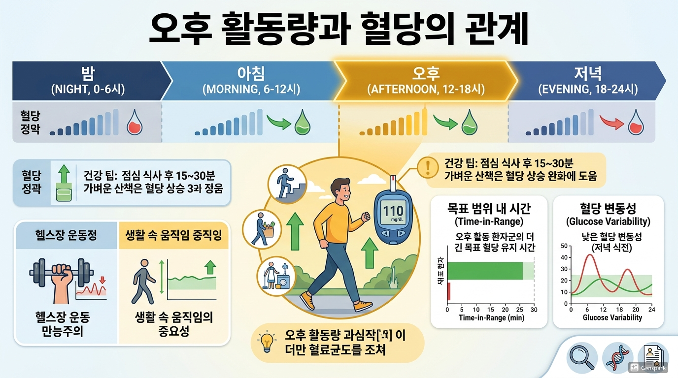 오후 활동량과 혈당의 관계