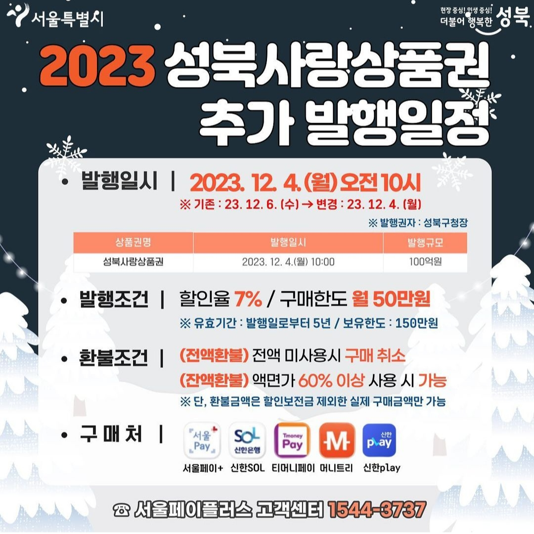 12월 서울사랑상품권 발행예정