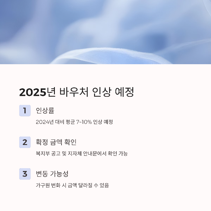 2025년 바우처 인상 여부