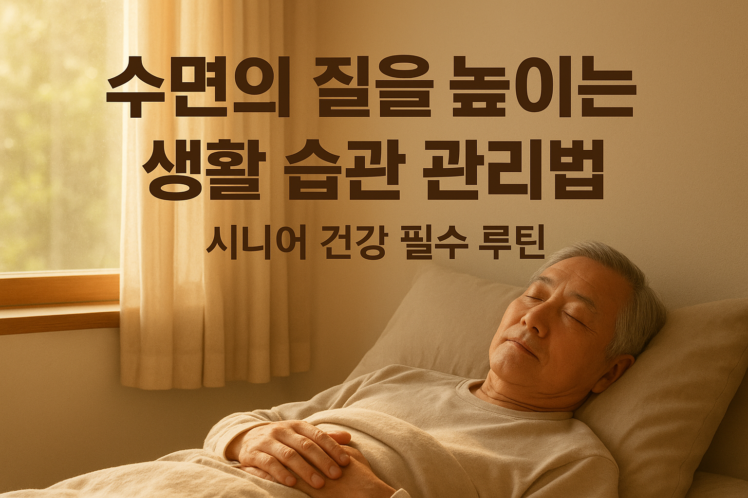 노년기 수면의 질을 높이는 생활 습관 관리법과 숙면 루틴 가이드
