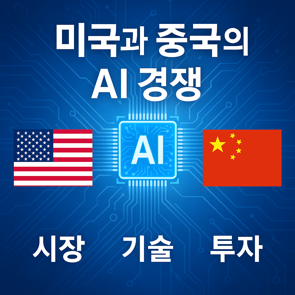 미국과 중국의 AI 경쟁 (시장,기술,투자)