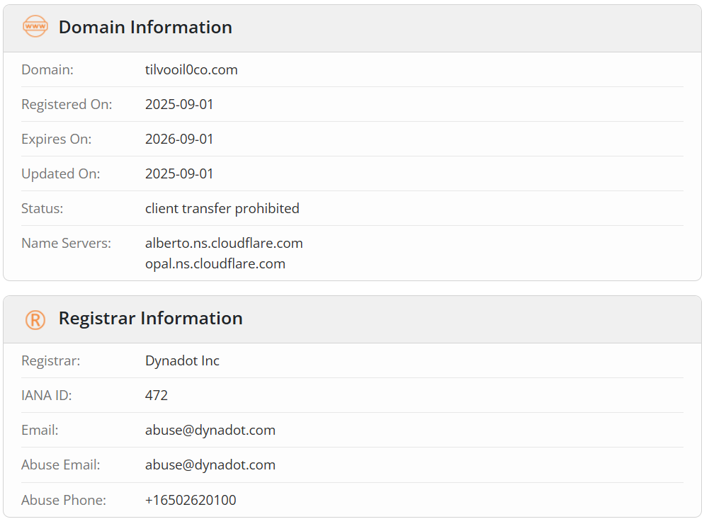 도메인 등록정보 분석