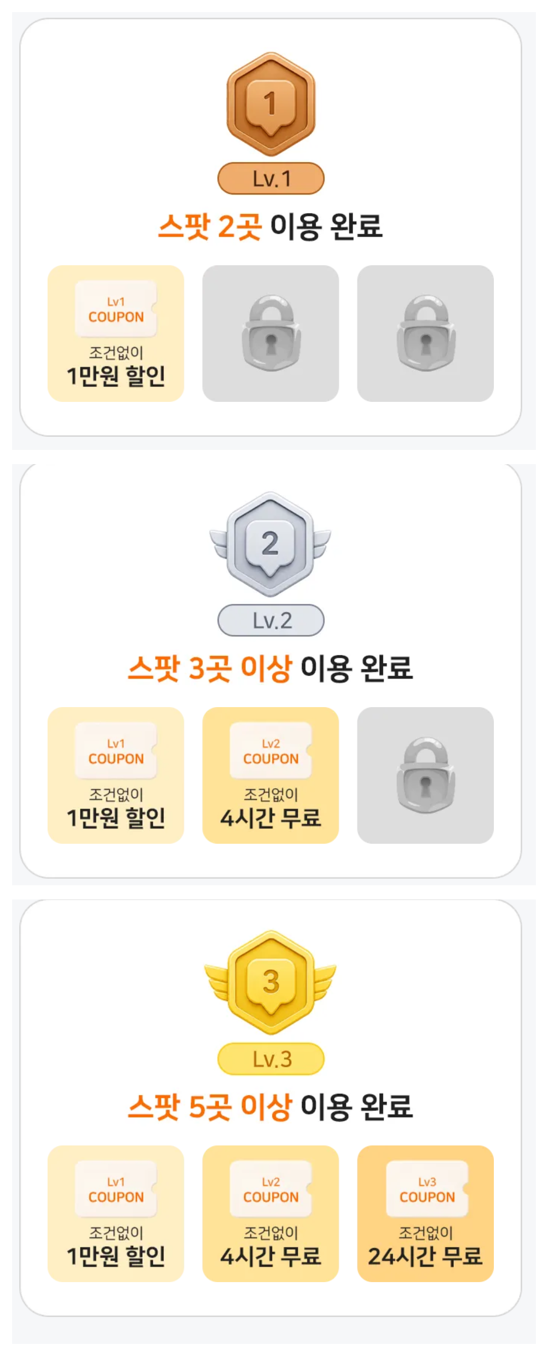 투루카 전국스팟 도장깨기 레벨별 미션 보상 Lv1 Lv2 Lv3