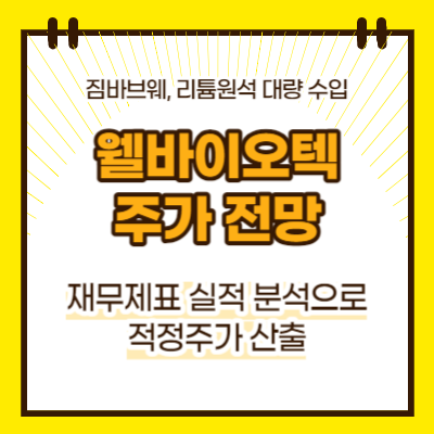 웰바이오텍 주가 전망(대표이미지)