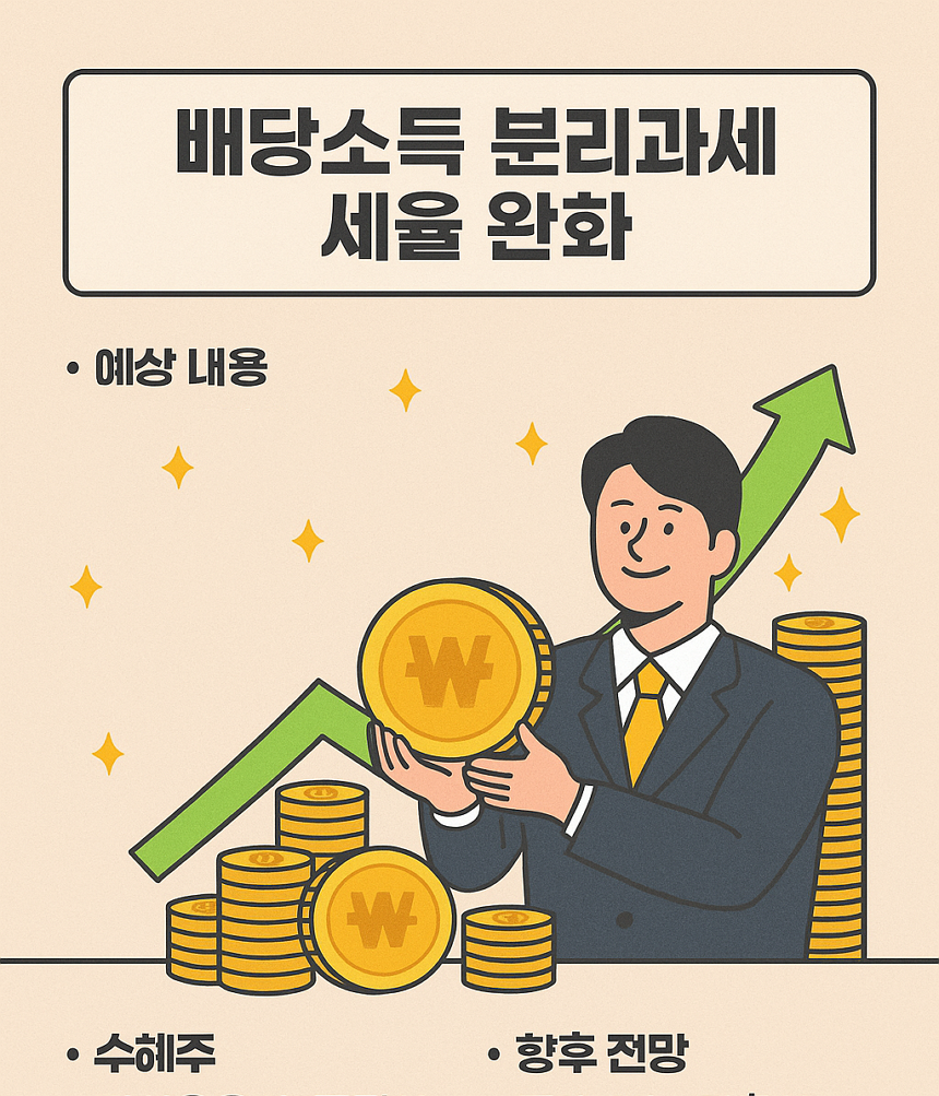 배당소득 분리과세 세율 완화, 예상 내용, 관련주, 수혜주 추천, 향후 전망
