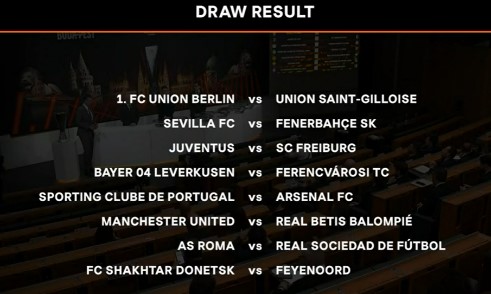 유로파리그 16강 대진 결과