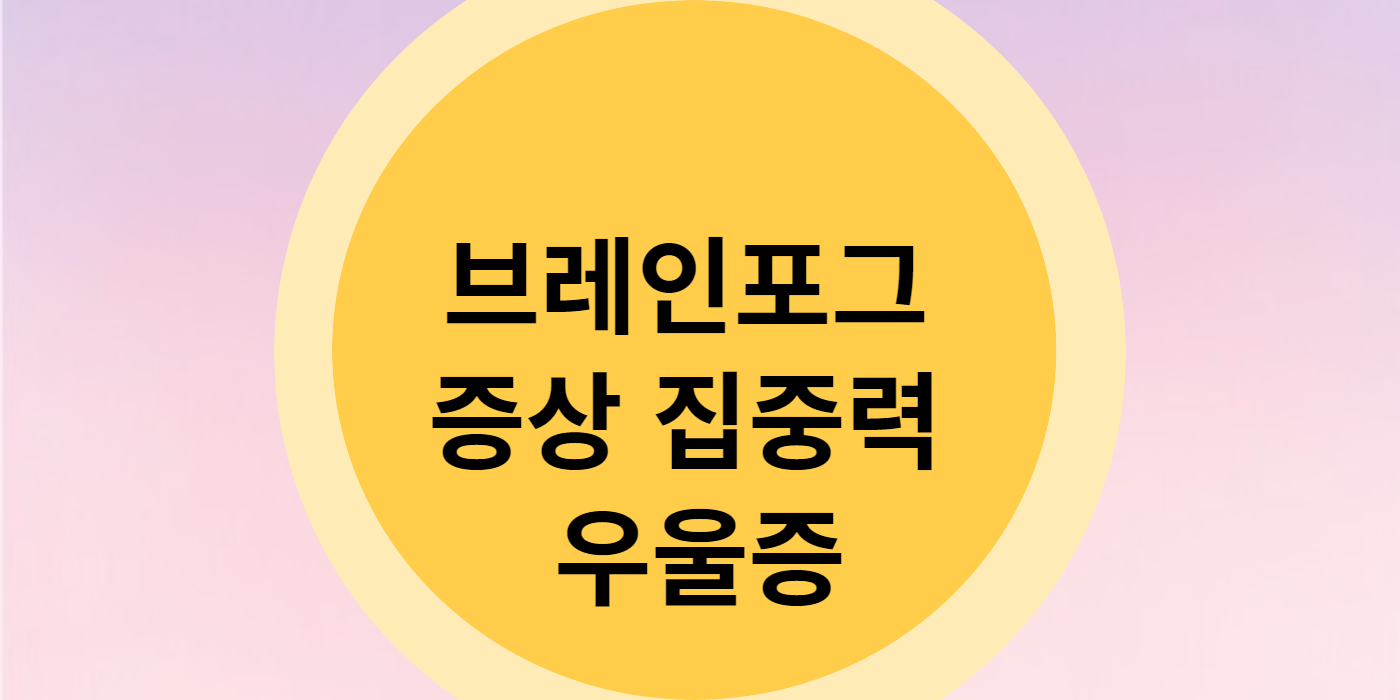 브레인포그 증상 집중력 우울증