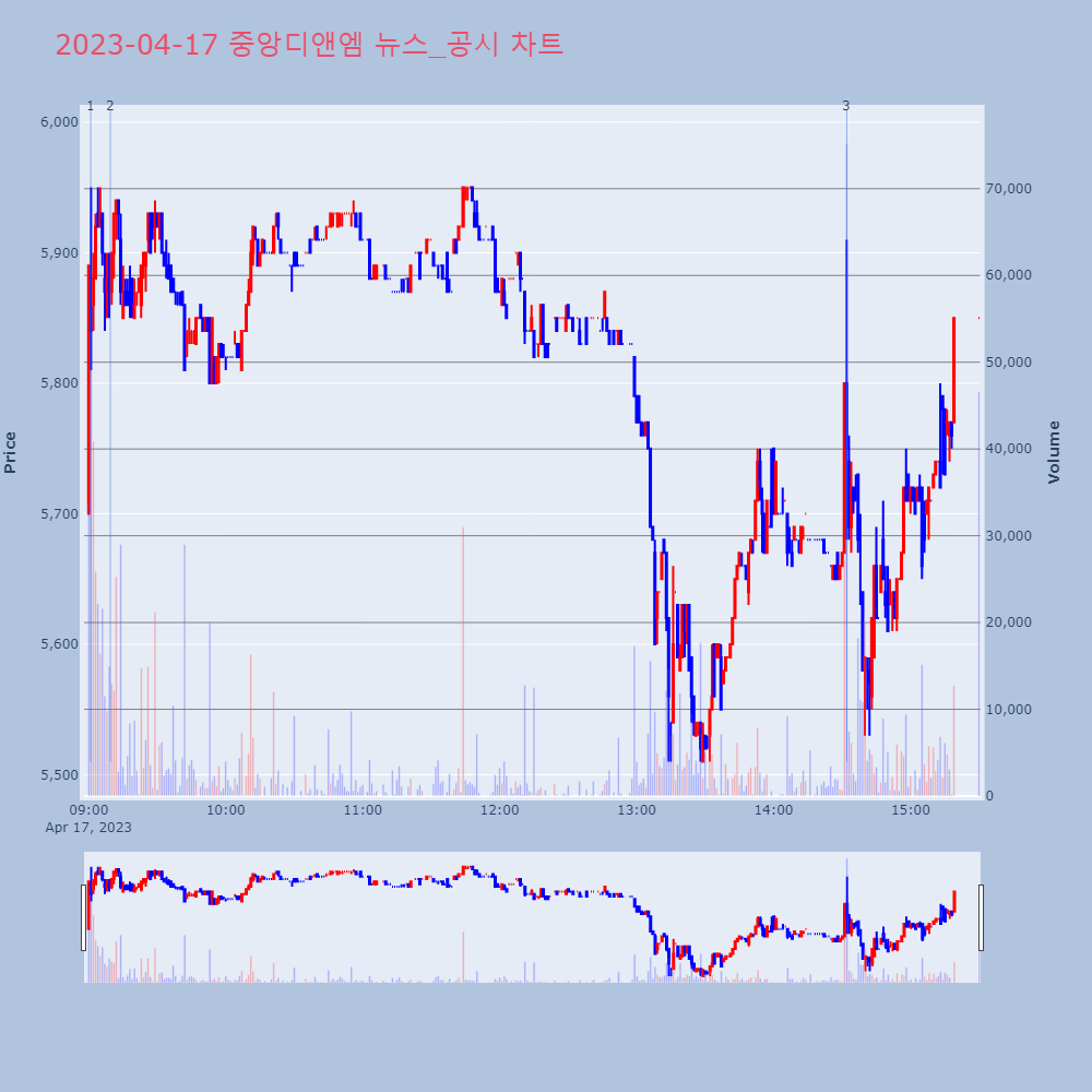 중앙디앤엠_뉴스공시차트