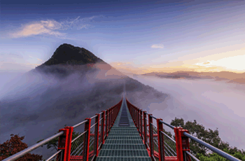 채계산 출렁다리 모습