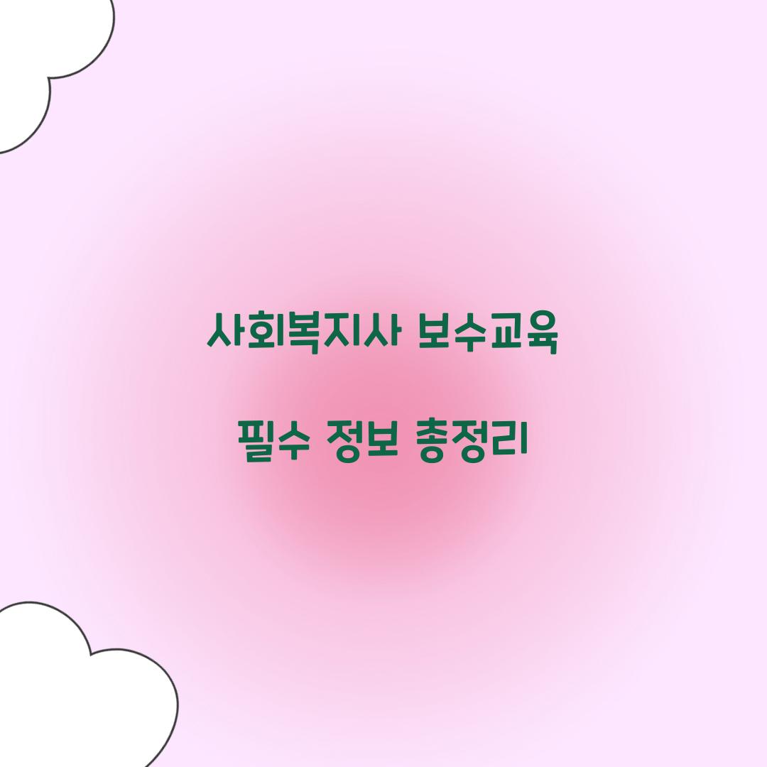 사회복지사 보수교육