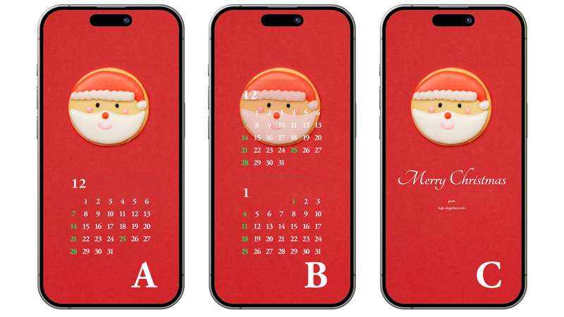 04 산타 쿠키 ABC - 2025년12월 아이폰배경화면
