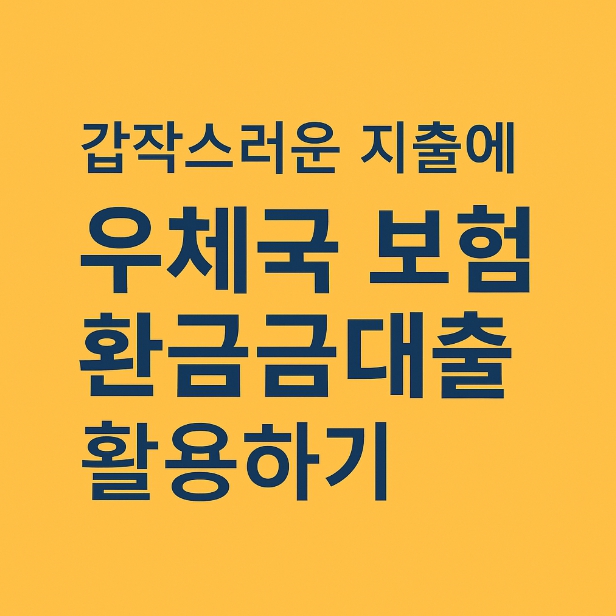 우체국 보험 환급금대출