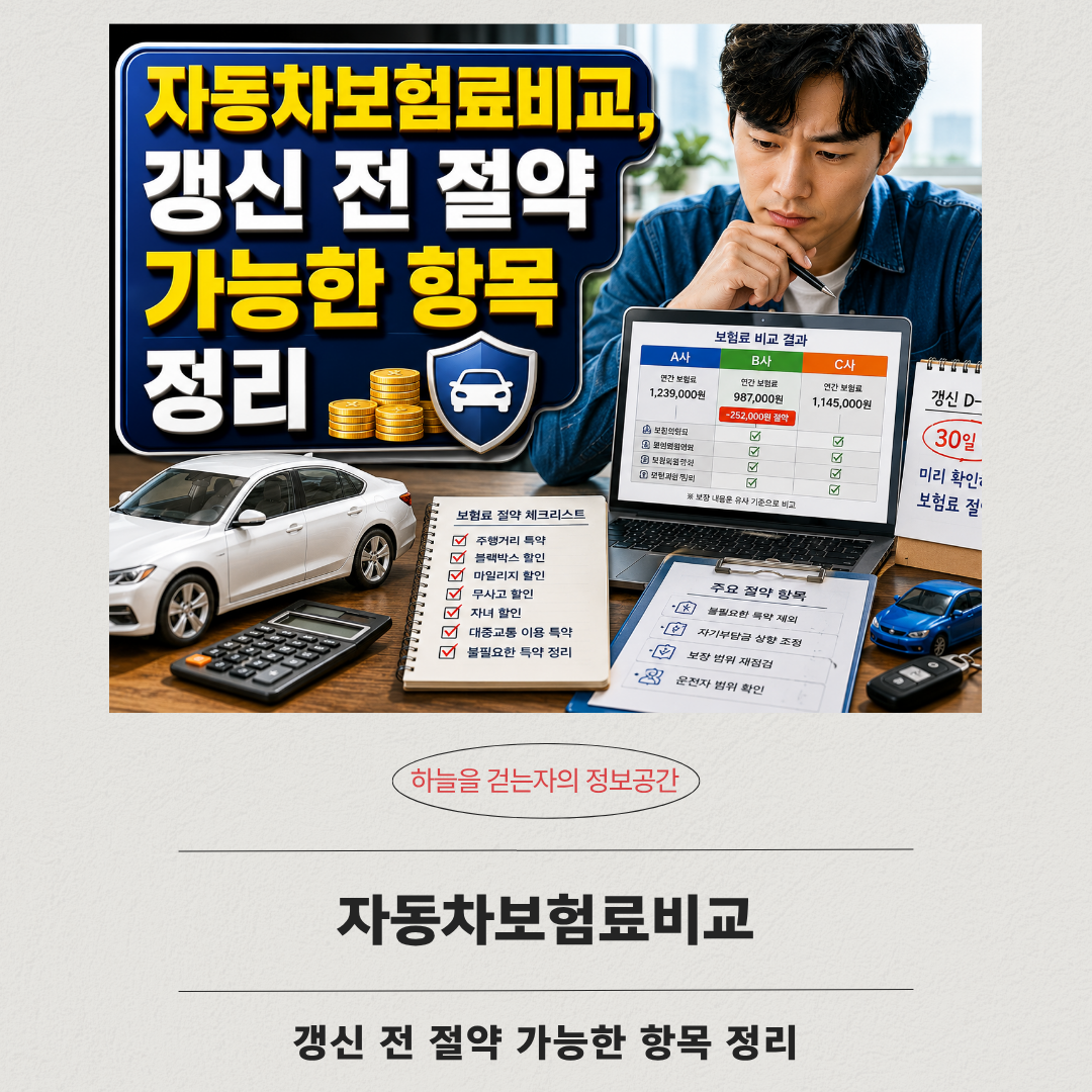 자동차보험료비교, 갱신 전 절약 가능한 항목 정리