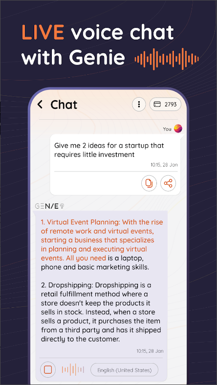 Genie(지니), Chat GPT 3 AI chat app, AI 채팅