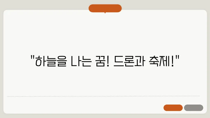 드론 체험부스와 함께하는 지역축제