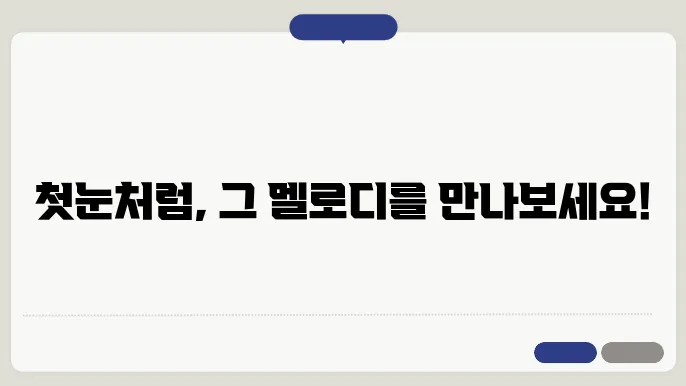 첫눈처럼 너에게 가겠다 악보