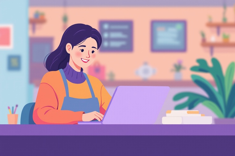 자영업자 부담경감크레딧 정부정책 신청하는 여성 소상공인