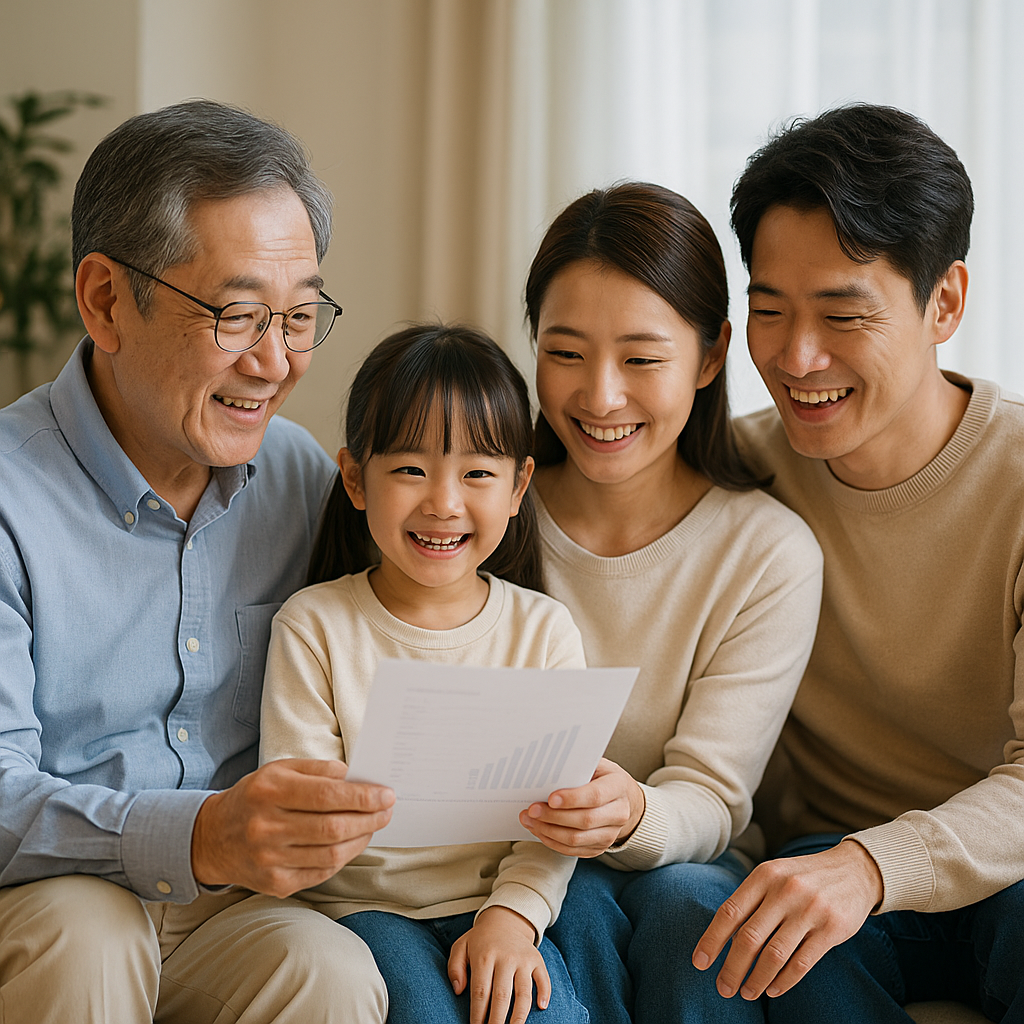 가족들이-함께-서류를-보고있음