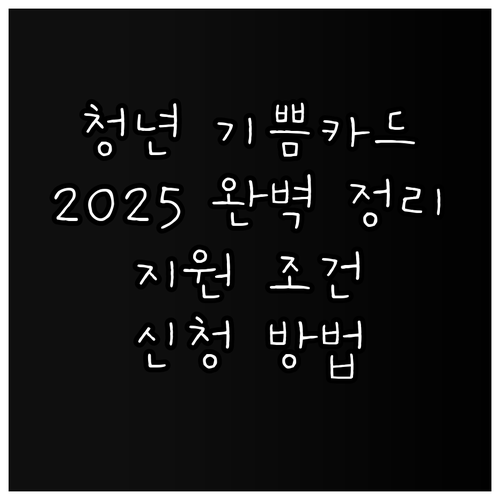 2025 부산 청년 기쁨카드 총정리 ..