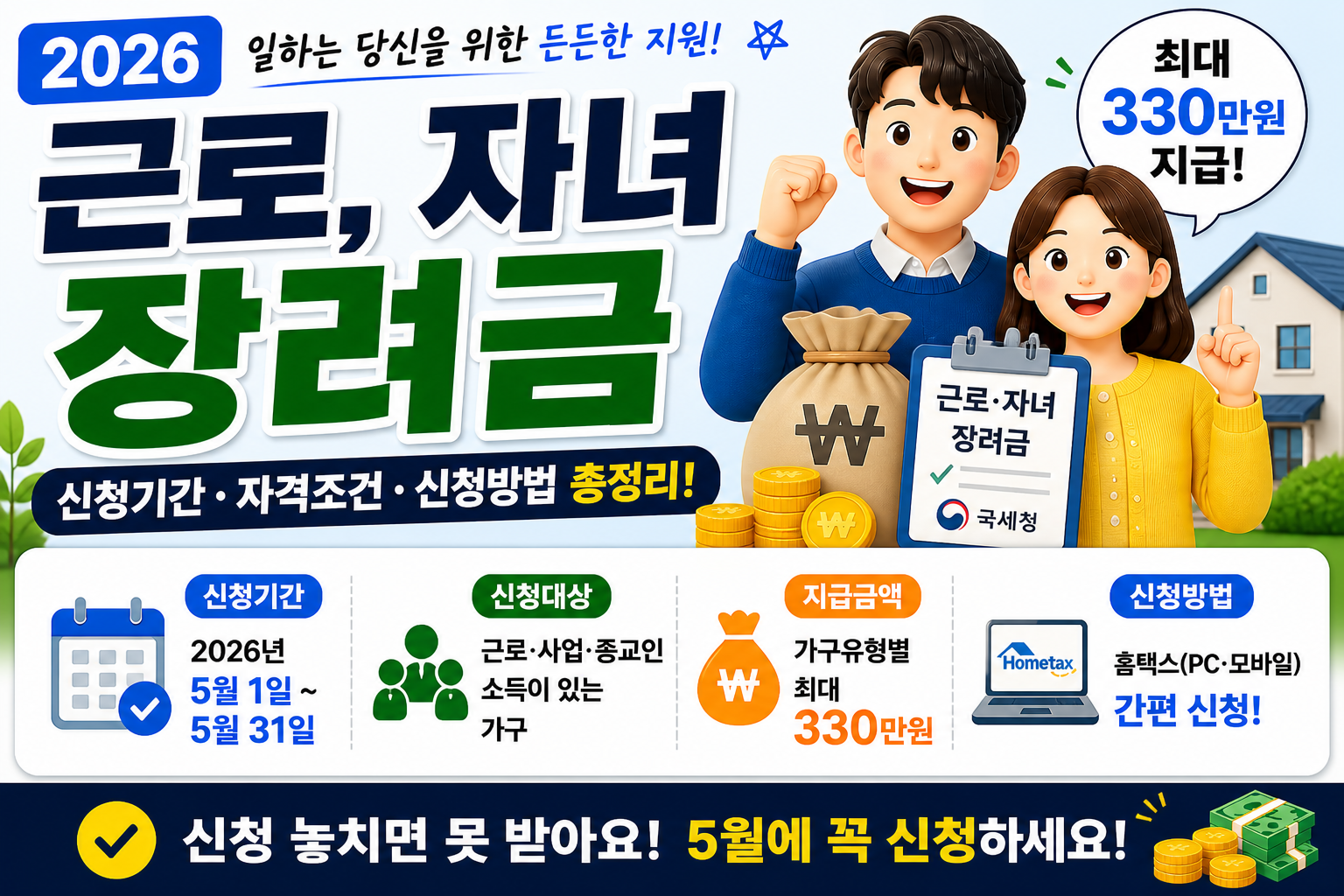 2026년 근로,자녀 장려금 신청 설명 이미지