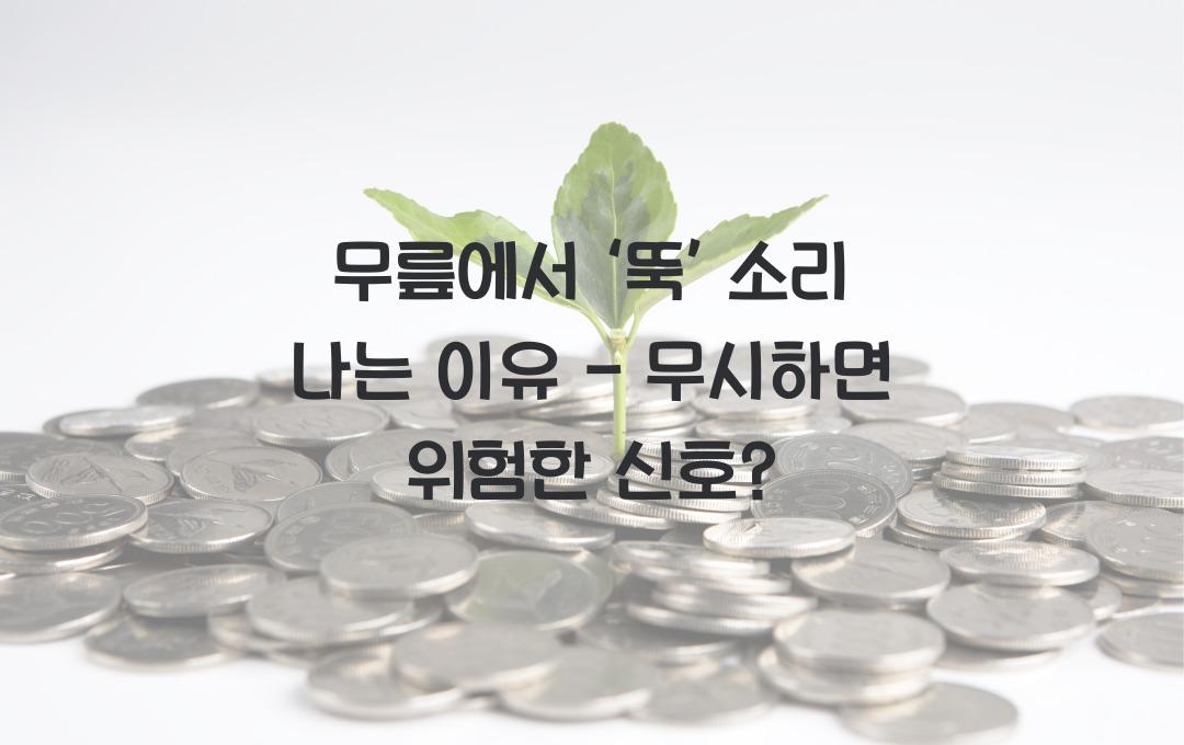 무릎에서 ‘뚝’ 소리 나는 이유 - 위험한 신호일까? 원인 분석!