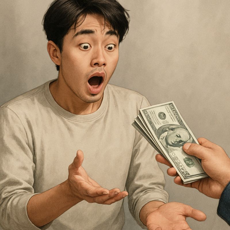 누가 돈을 주는 꿈 – 귀인과의 연결?