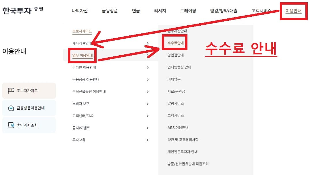한국투자증권 수수료