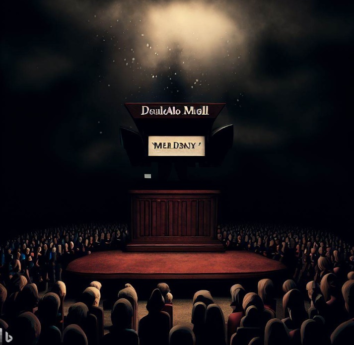 Democracy falls into darkness(made by Bing)