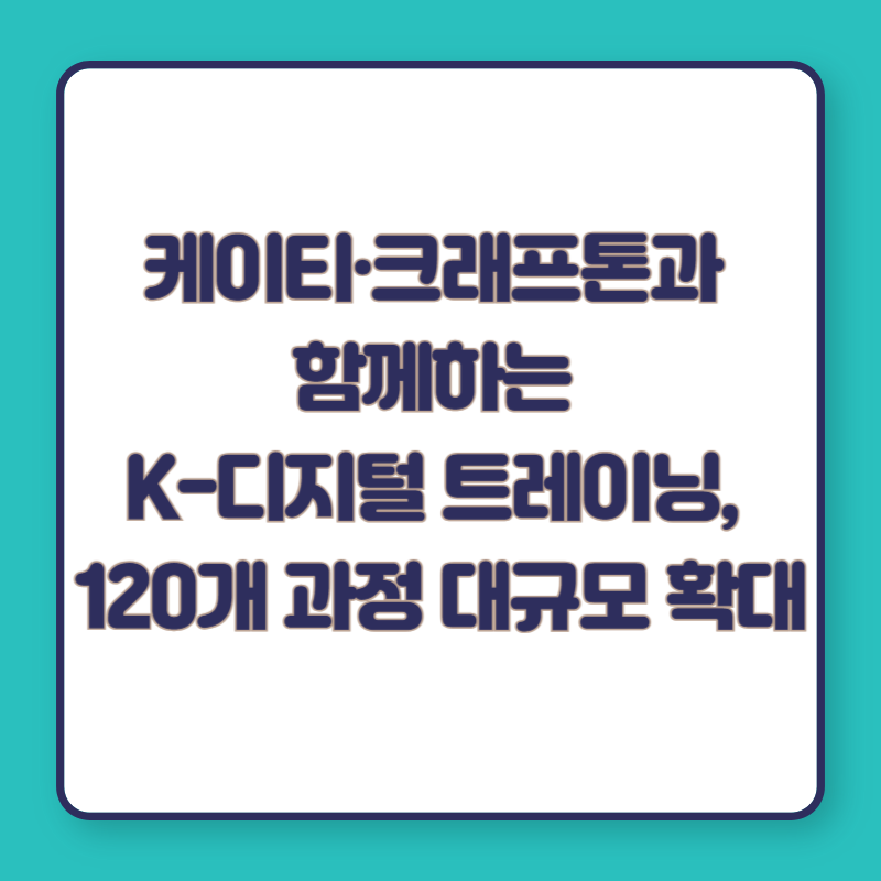 케이티&middot;크래프톤과 함께하는 K-디지털 트레이닝, 120개 과정 대규모 확대